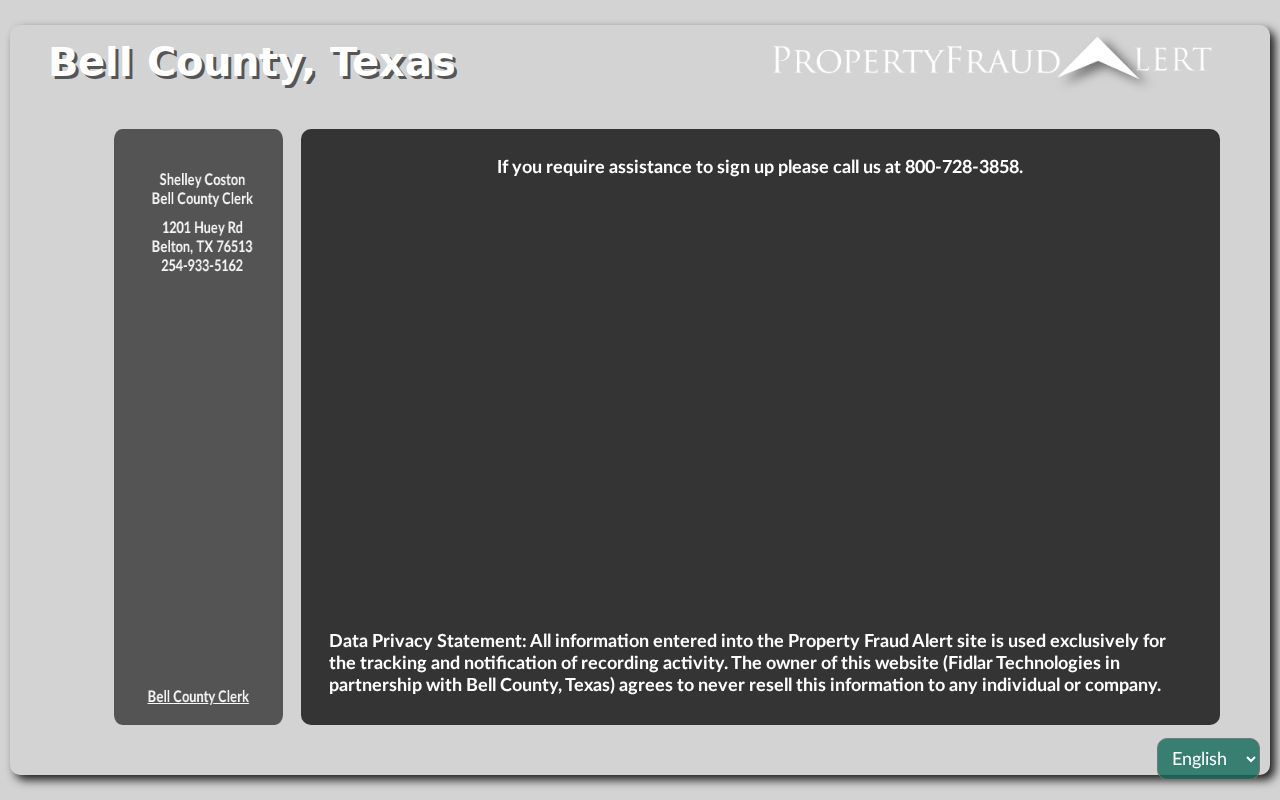 Fort Cavazos residents directory Bell County property fraud alert signup