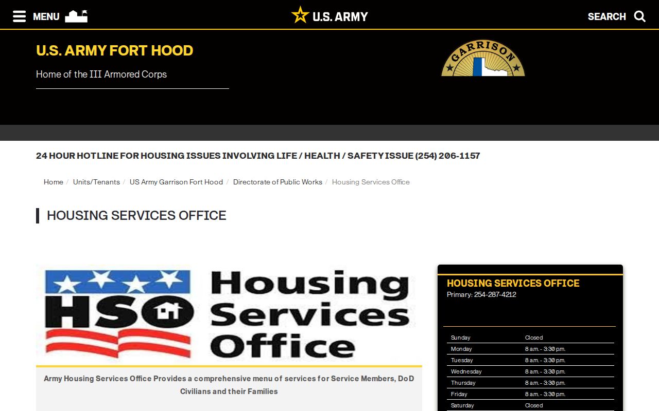 Fort Cavazos neighbors official community-service routing page