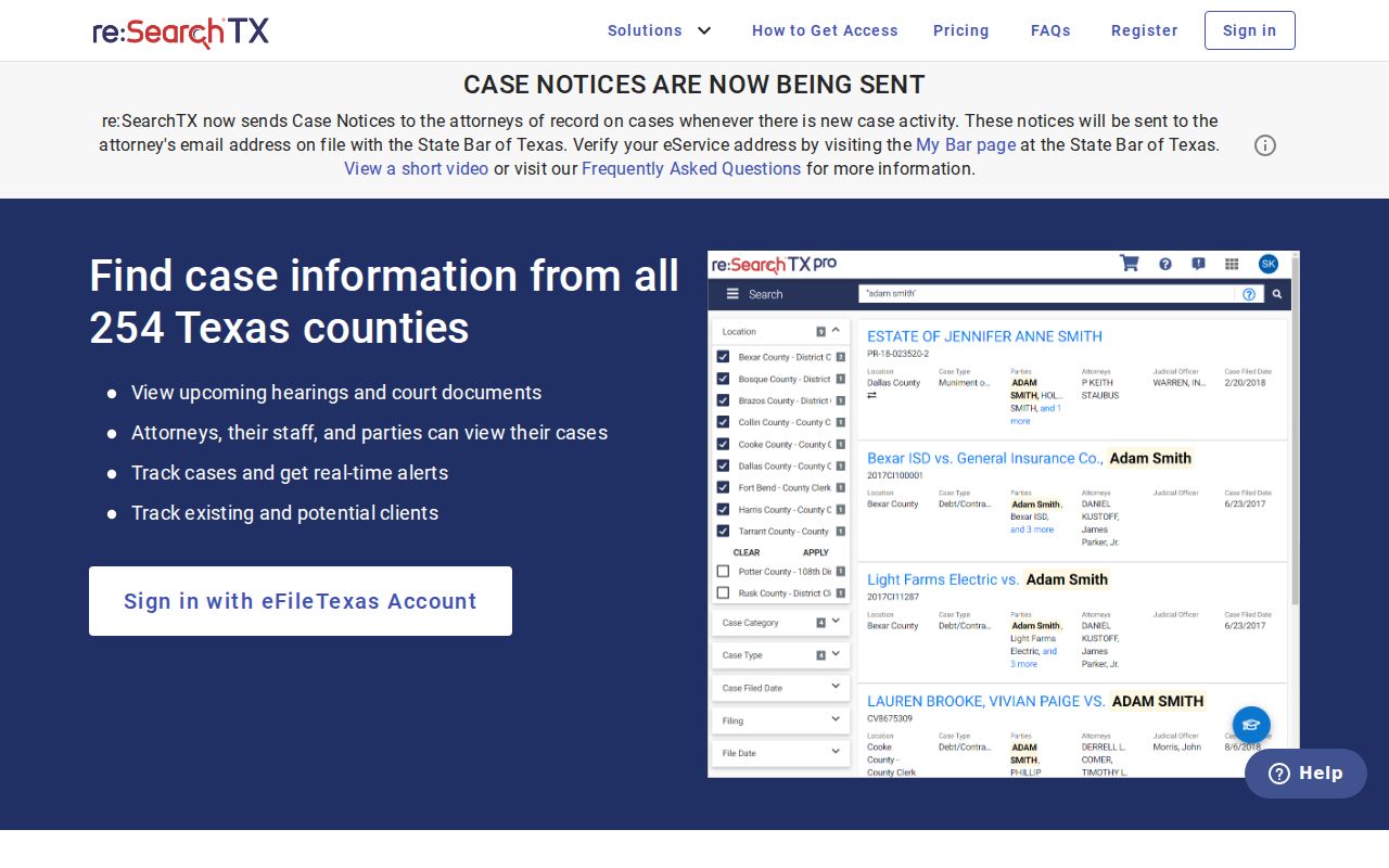 Fort Cavazos resident lookup with Texas re:SearchTX court-search filters